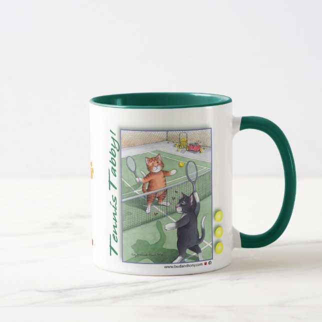 Tennis Tabby Cats Bud & Tony Mug (Right)