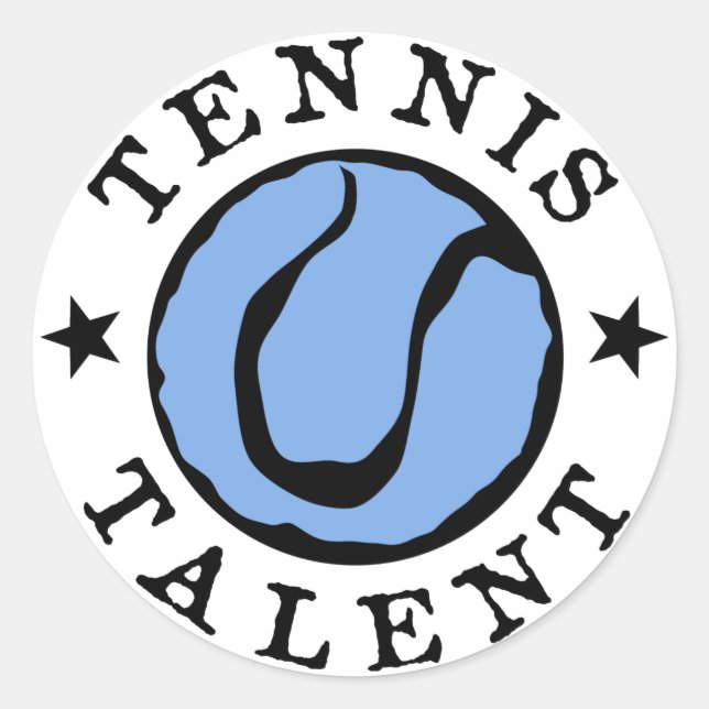 Tennis Talent Blues Classic Round Sticker (Front)