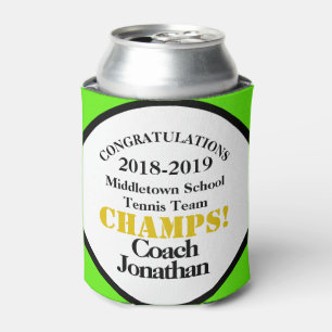Tennis Team Coach Green Can Cooler