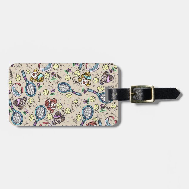 Tennis Team Gals Luggage Tag (Front Horizontal)