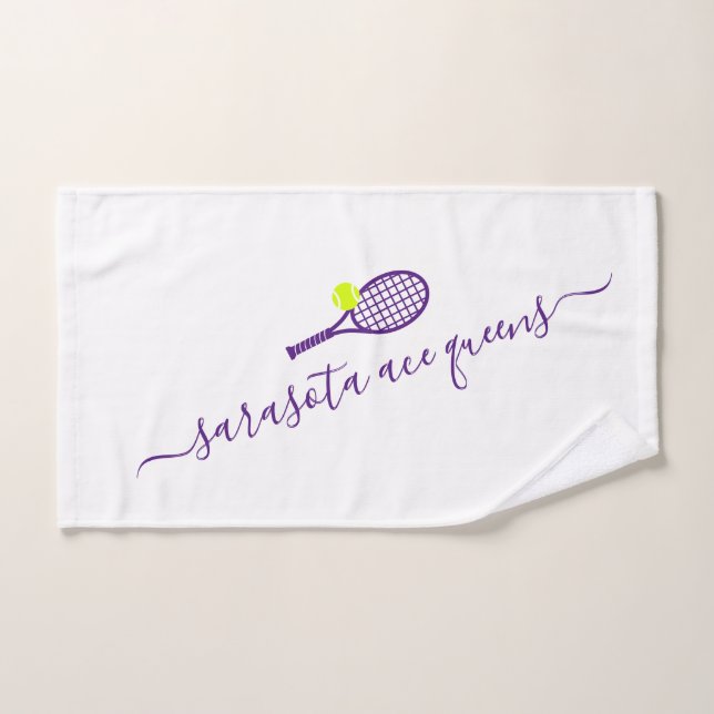 Tennis Team Name Personalized Hand Towel (Hand Towel)