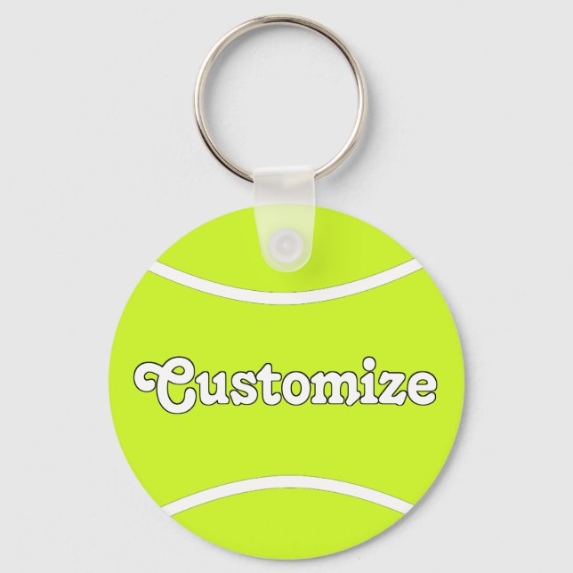 Tennis Team or Player Name Personalized Keychain (Front)