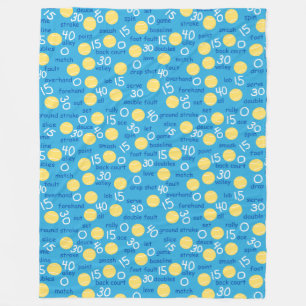 Tennis Terms Fleece Blanket