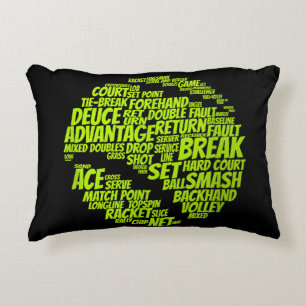 Tennis Terms Tennis Player Playing Tennis Ball Accent Pillow