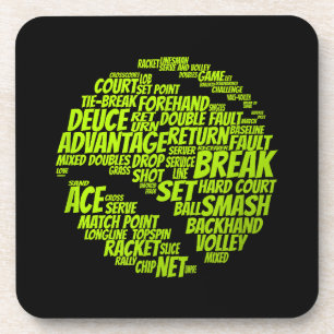 Tennis Terms Tennis Player Playing Tennis Ball Coaster