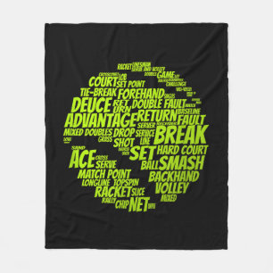 Tennis Terms Tennis Player Playing Tennis Ball Fleece Blanket