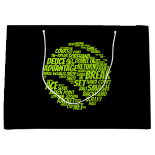 Tennis Terms Tennis Player Playing Tennis Ball Large Gift Bag