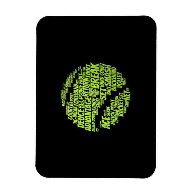 Tennis Terms Tennis Player Playing Tennis Ball Magnet (Vertical)