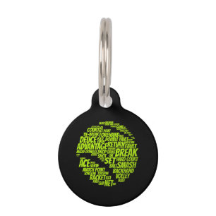 Tennis Terms Tennis Player Playing Tennis Ball Pet Tag