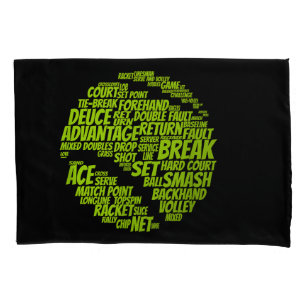 Tennis Terms Tennis Player Playing Tennis Ball Pillowcase