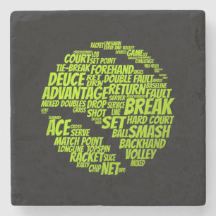 Tennis Terms Tennis Player Playing Tennis Ball Stone Coaster