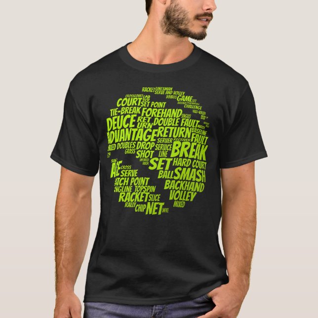 Tennis Terms Tennis Player Playing Tennis Ball T-Shirt (Front)