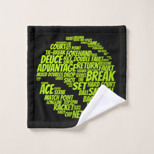 Tennis Terms Tennis Player Playing Tennis Ball Wash Cloth