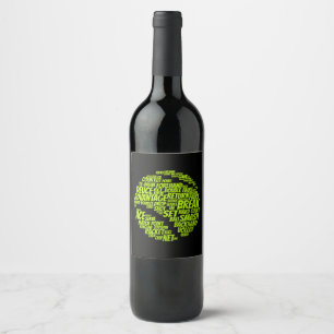 Tennis Terms Tennis Player Playing Tennis Ball Wine Label