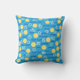 Tennis Terms Throw Pillow