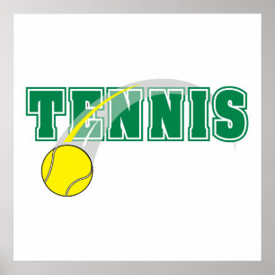 tennis text graphic poster