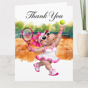 Tennis Thank you card ball and racket for coach