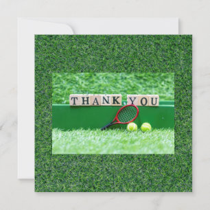 Tennis Thank you card ball and racket for coach