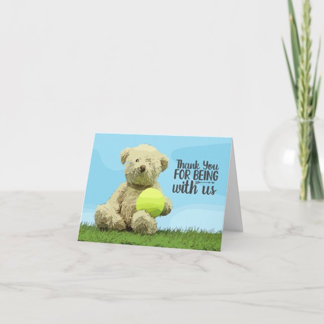 Tennis  Thank you card for Tennis Player (Front)