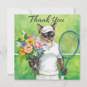 Tennis Thank you cat for cat lovers Card