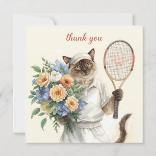 Tennis Thank you cat for cat lovers Card