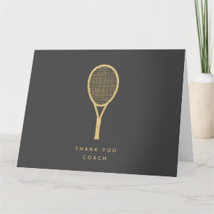 Tennis Thank You Coach Gold Personalized Folded