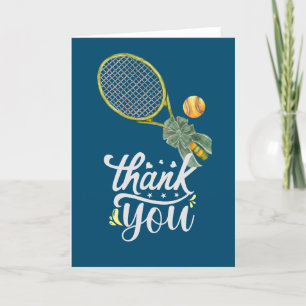 Tennis Thank you for tennis player on blue player