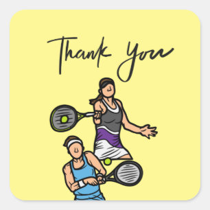 Tennis Thank you  Square Sticker