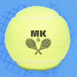 Tennis Theme Big Bold Monogrammed Balls<br><div class="desc">Single tennis players and doubles teams will love this tennis themed designed. Modern logo icon style design with two rackets and a ball. Add your initials in big and bold text to create a customized design.</div>