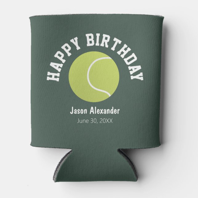 Tennis Theme Birthday Party Can Cooler Favours (Front)