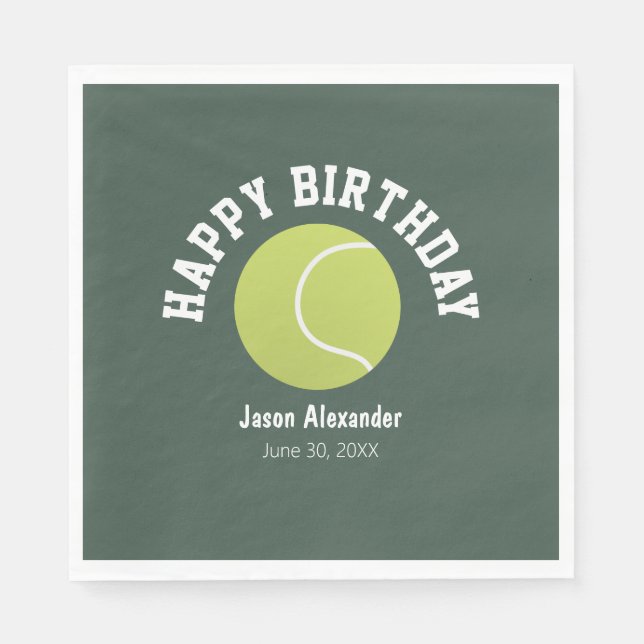 Tennis Theme Birthday Party Napkins Tableware (Front)