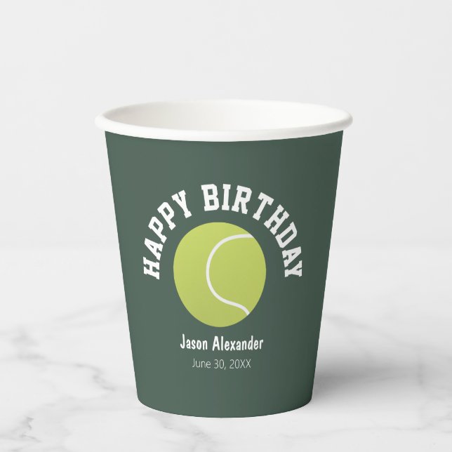 Tennis Theme Birthday Party Paper Cups Tableware (Front)