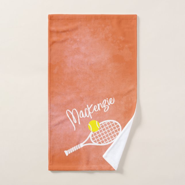 Tennis Theme Clay Court Aesthetic Personalized Hand Towel (Hand Towel)