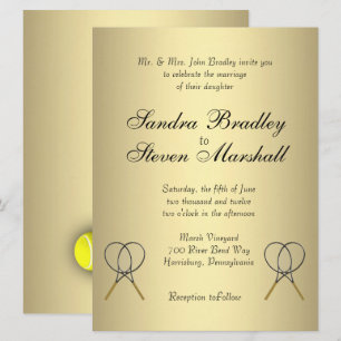 Tennis Thème Mariage Invitations
