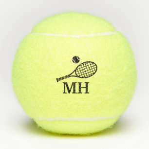 Tennis Theme Monogram Initials Tennis Balls