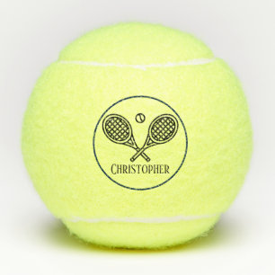 Tennis Theme Monogrammed Name Tennis Balls