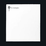 Tennis Theme Sport Monogrammed Name Notepad<br><div class="desc">Single tennis players and doubles teams will love this tennis themed designed. Modern logo icon style design with racket and a ball. Add your name to create a customized design. Great for coach too! Perfect school or office accessory for those that love to play tennis.</div>