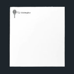 Tennis Theme Sport Monogrammed Name Notepad<br><div class="desc">Single tennis players and doubles teams will love this tennis themed designed. Modern logo icon style design with racket and a ball. Add your name to create a customized design. Great for coach too! Perfect school or office accessory for those that love to play tennis.</div>