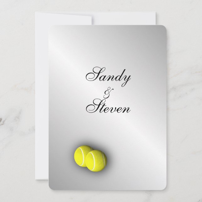 Tennis Theme Sports Wedding Invitations (Back)