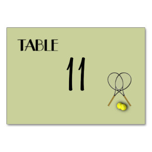 Tennis Theme Table Number Placecards