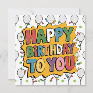 "Tennis-Themed Birthday Card: Aces & Cheers!" Card
