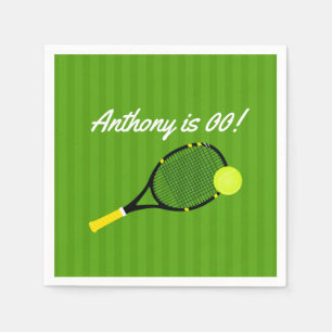 Tennis themed Birthday Party personalized Napkin