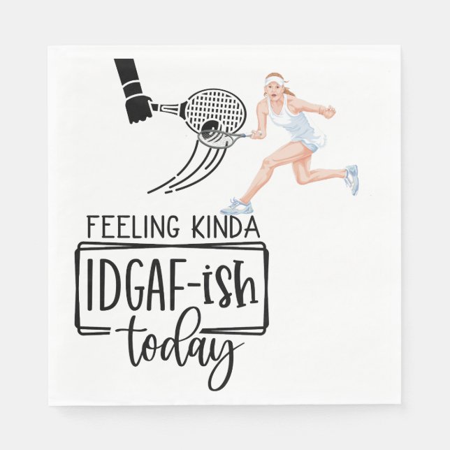 Tennis-themed design funny saying quotes napkin (Front)
