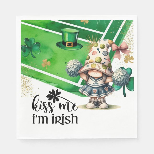 Tennis themed for St. Patrick's Day  Napkin (Front)