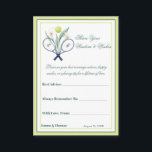 Tennis Themed Tenniscore Wedding Green Lime Colour Advice Card<br><div class="desc">Celebrate love with this elegant tennis-themed Tenniscore wedding card featuring crossed rackets, delicate calla lilies, and a stylish monogram. Perfect for couples who share a passion for tennis, this unique design combines sport and romance in a refined, modern style. Ideal for a wedding celebration that feels both personal and unforgettable....</div>