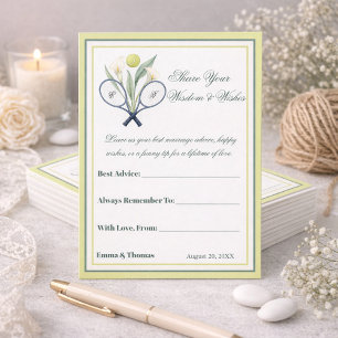 Tennis Themed Tenniscore Wedding Green Lime Colour Advice Card
