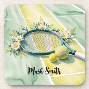 Tennis Themed with ball and racket Coaster