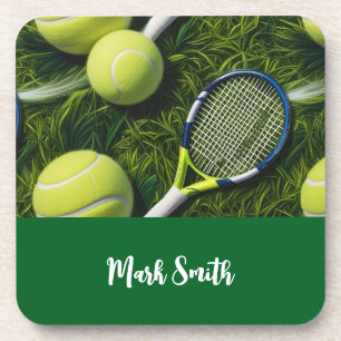 Tennis Themed with ball and racket  Coaster