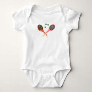 tennis time baby bodysuit