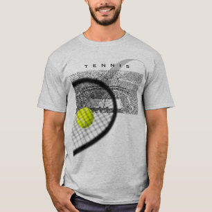 Tennis Tournament With Racket Hitting Ball T-Shirt